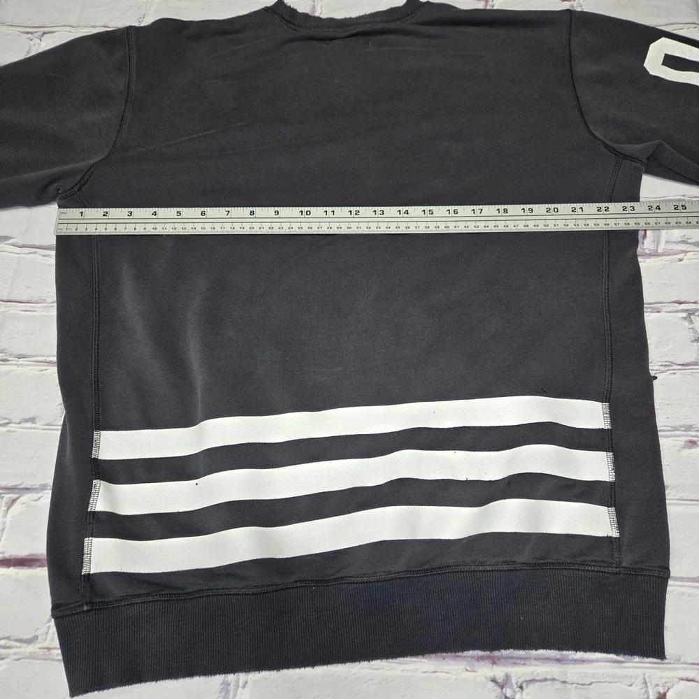 Y2K Adidas Originals Trefoil Logo Sweatshirt Black Distressed Graphic Mens‎ Sz M